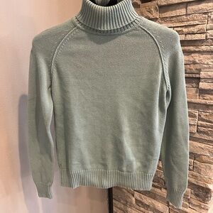 Jeanne Pierre soft sage colored women’s turtleneck sweater size medium
